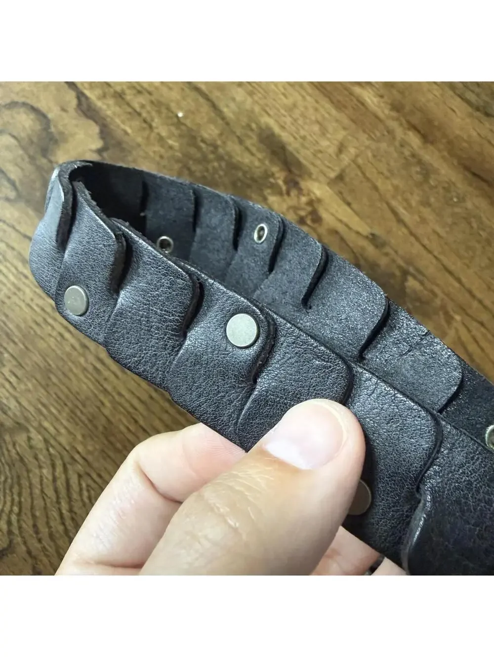 🖤 Fossil Grommet Weave Leather Belt